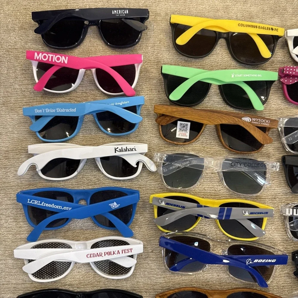 Lot of 50 NEW Logo Sunglasses: Limited Offer-Multiple Colors-Men/Women-NWT